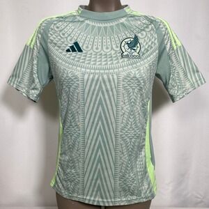 Mexico National Team Adidas 2024-25 Green Away Soccer Jersey Juniors LARGE